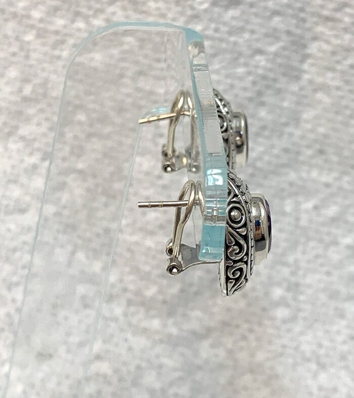 Fingernail Lever Post Sterling Silver Earrings